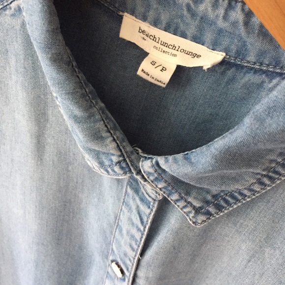 Denim Chambray Shirt Dress Tunic Kimono - Picture 5 of 13